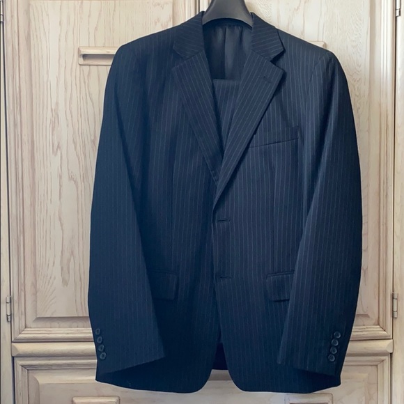 Selected Men’s White Pinstripe Suit - Picture 1 of 13